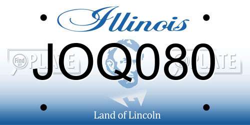 JOQ080 Illinois License Plate