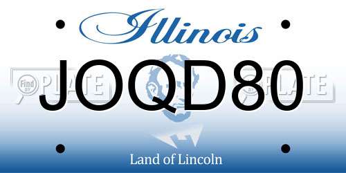JOQD80 Illinois License Plate