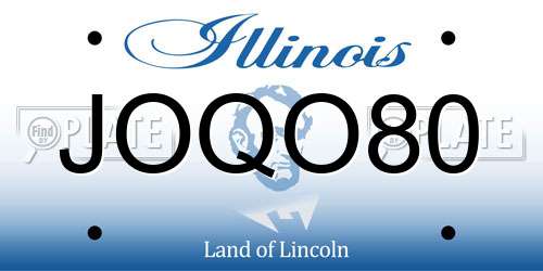 JOQO80 Illinois License Plate