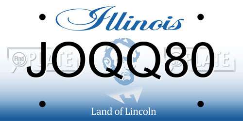JOQQ80 Illinois License Plate