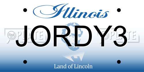 JORDY3 Illinois License Plate