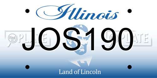 JOS190 Illinois License Plate
