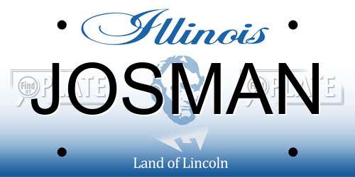 JOSMAN Illinois License Plate