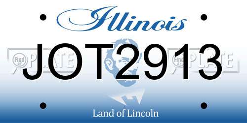 JOT2913 Illinois License Plate