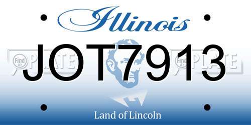 JOT7913 Illinois License Plate