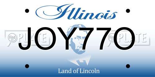 JOY77O Illinois License Plate