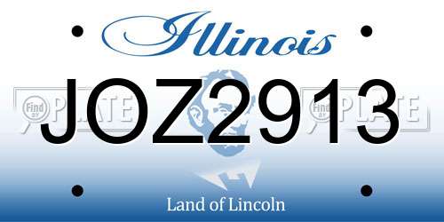 JOZ2913 Illinois License Plate