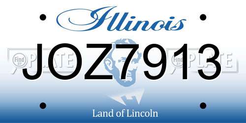 JOZ7913 Illinois License Plate