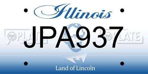 JPA937 Illinois License Plate