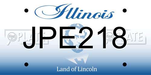 JPE218 Illinois License Plate