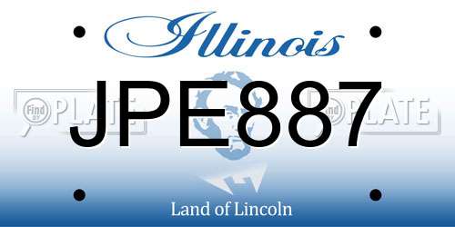 JPE887 Illinois License Plate
