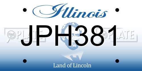 JPH381 Illinois License Plate