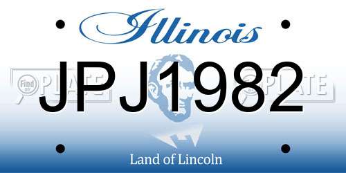 JPJ1982 Illinois License Plate