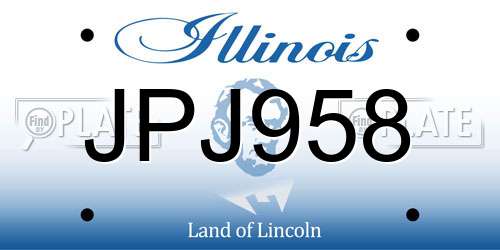 JPJ958 Illinois License Plate