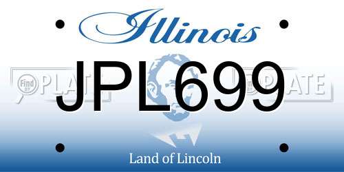JPL699 Illinois License Plate
