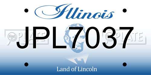 JPL7037 Illinois License Plate