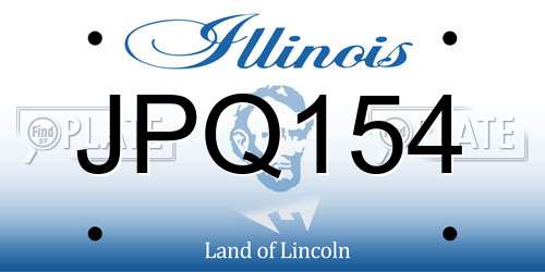 JPQ154 Illinois License Plate