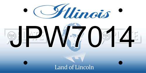 JPW7014 Illinois License Plate