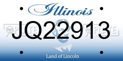 JQ22913 Illinois License Plate