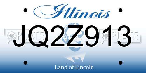 JQ2Z913 Illinois License Plate