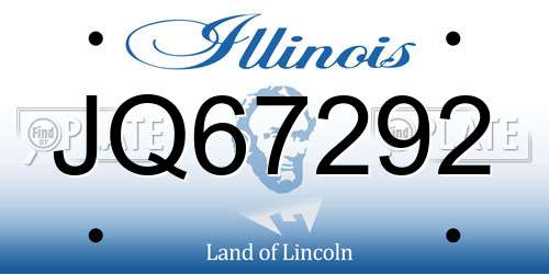 JQ67292 Illinois License Plate