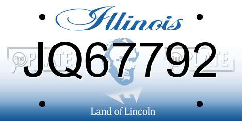 JQ67792 Illinois License Plate