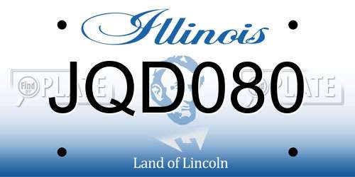 JQD080 Illinois License Plate