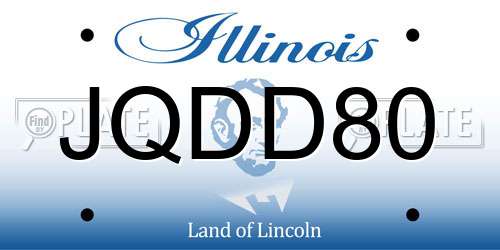 JQDD80 Illinois License Plate