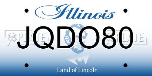 JQDO80 Illinois License Plate
