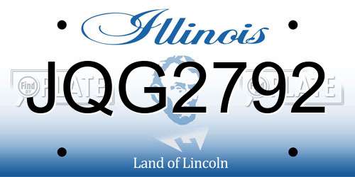 JQG2792 Illinois License Plate