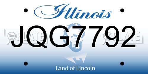 JQG7792 Illinois License Plate