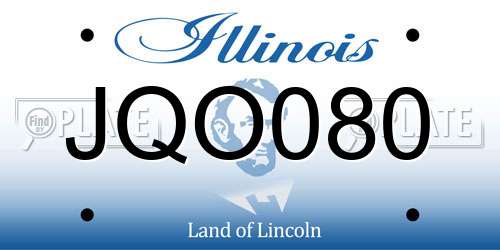 JQO080 Illinois License Plate