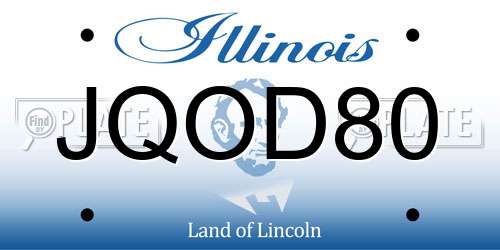 JQOD80 Illinois License Plate