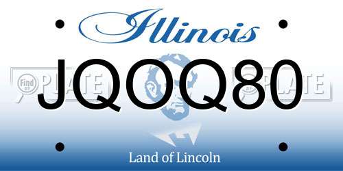 JQOQ80 Illinois License Plate