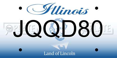 JQQD80 Illinois License Plate