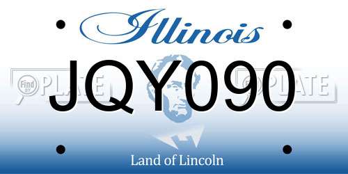 JQY090 Illinois License Plate
