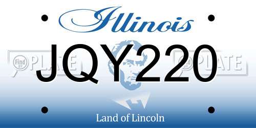 JQY220 Illinois License Plate