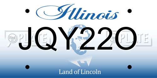 JQY22O Illinois License Plate