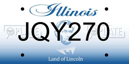 JQY270 Illinois License Plate