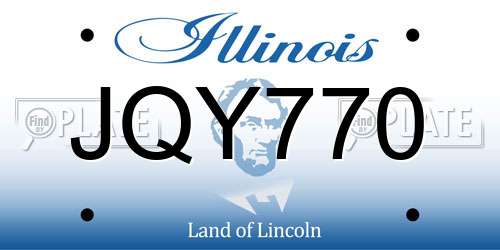 JQY770 Illinois License Plate