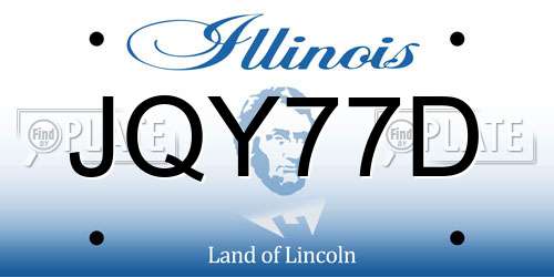 JQY77D Illinois License Plate