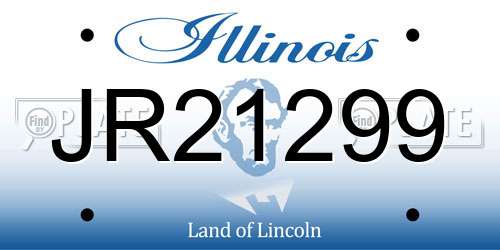 JR21299 Illinois License Plate
