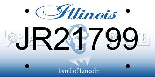 JR21799 Illinois License Plate
