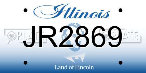 JR2869 Illinois License Plate