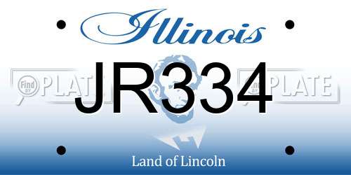 JR334 Illinois License Plate