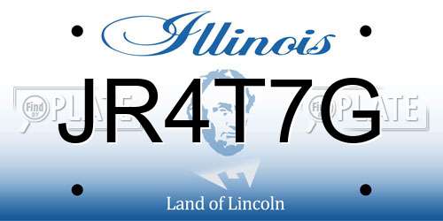 JR4T7G Illinois License Plate