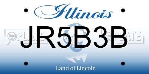 JR5B3B Illinois License Plate