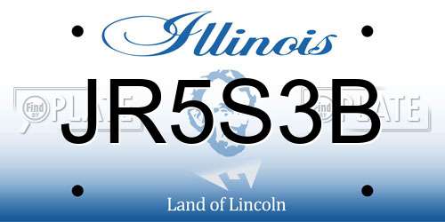 JR5S3B Illinois License Plate