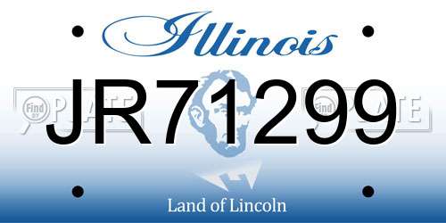 JR71299 Illinois License Plate