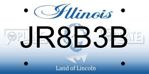JR8B3B Illinois License Plate